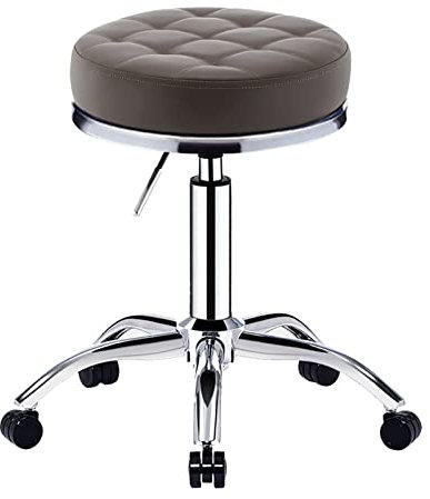 QZQJUILU Drehhocker, höhenverstellbar, robuster hydraulischer Rollhocker aus Metall für Küche, Salon, Bar, Büro, Massage,E Full MoonAdjustable