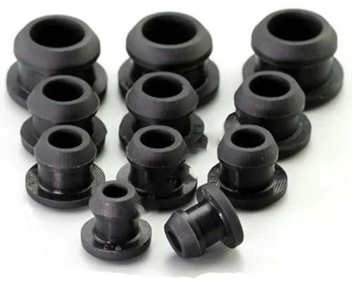 Silikonkautschuk-Einrastlochstopfen 2,5 3 3,5–50,6 mm, Endkappen, Dichtungsrohreinsätze, Spund, Schwarz/Grau/Klar/Weiß-24 mm (2 Stück)_a-Grau