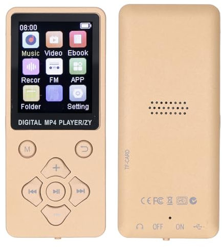 64GB MP3 Player MP4 Player, Portable MP3 Music Player with Bluetooth 5.0, 1.8 LCD Display, MP3 Player w Speaker Video Ebook Picture Recording, Lossless Sound MP3 MP4 Music