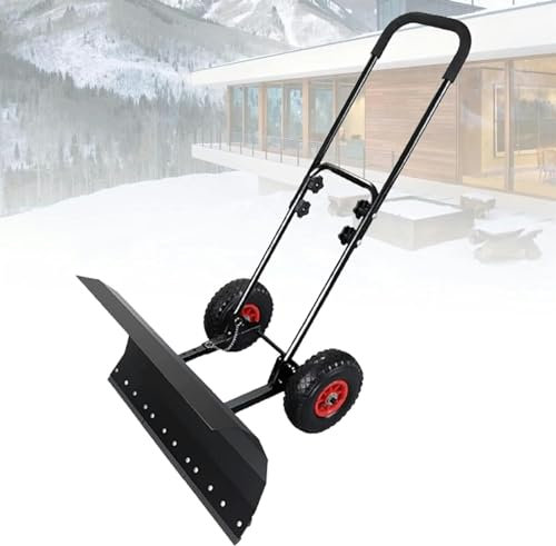 Pala quitanieves manual de alta eficiencia, pala quitanieves de barra paralela en forma de U, mango ajustable, plegable para fácil almacenamiento, adecuada para patios delanteros, jardines y calles