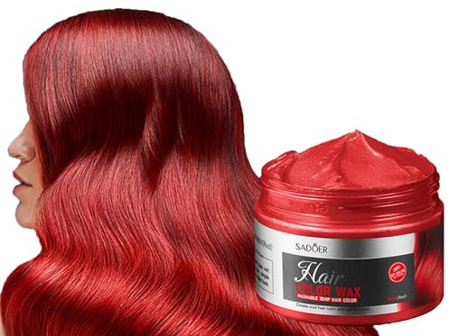 Temporäres Haarwachs Haarfarbe für Cosplay & Halloween - Unisex Haarfärbemittel Wachs Haartönung (Rot, 120g)