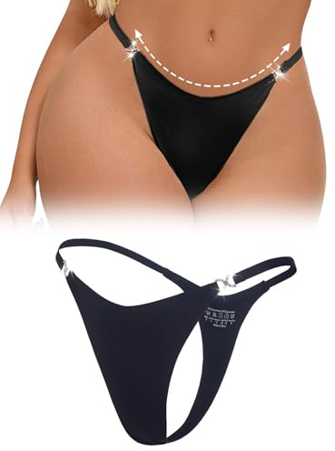 ohyeahlady sömlösa trosor dam sömlösa underkläder sträng strass hipster kvinnor G-string stora storlekar trosor underkläder kvinnor T-back stringtrosor stretch trosor bikini, svart, S