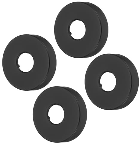 sourcing map 4pcs Shower Arm Flange 60mm/2.4 OD Escutcheon Plate Stainless Steel Round Plumbing Cover Plates for 21mm/0.8 Dia Water Pipe Faucet Decoration, Black