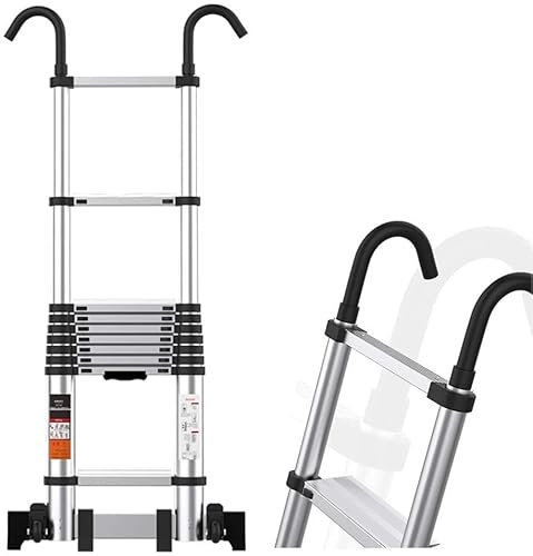 DLNTXFDG Scala telescopica compatta Pieghevole in Alluminio con Gancio per Tetto, Scala telescopica per soffitta, Scala Estensibile da 7 m/6,9,8 Piedi/5,5 m/4,7 m/3,5 m/2,9,8 Piedi (dimensi