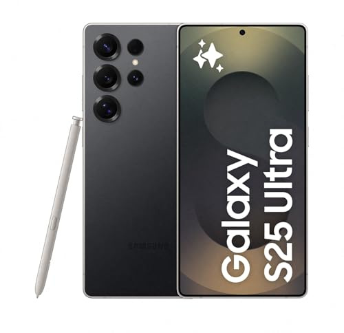 Samsung Galaxy S25 Ultra AI Smartphone, Galaxy AI, 12GB Memory, 256GB Storage, 200MP Camera, S Pen Included, Titanium Black, 3 Year Manufacturer Extended Warranty (UK Version)