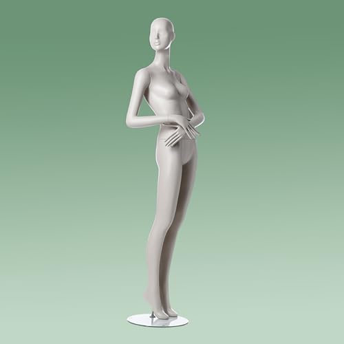 Kind Schaufensterpuppe Atemberaubende sexy weibliche Ganzkörper-Mannequin aus Fiberglas, Schneiderpuppen für Bekleidungsgeschäfte/Schneidereien, weißer Puppenständer mit Arm/Kopf/runder Basis(B Tall 1