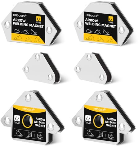 Welding Magnets Small Set,6 Pieces Welding Magnetic and Clamps Holder 25LB & 10LB,2Pcs Arrow,2Pcs Hexagon,2Pcs Mini,Power Welding Accessories and Tools,Welding for Car,Angle Magnets for Welding