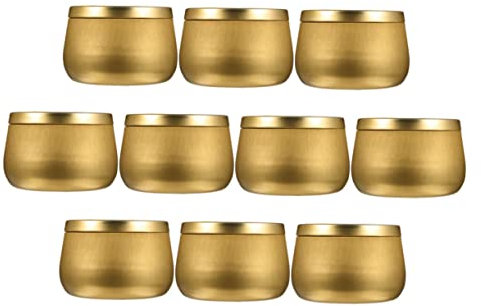 FUNOMOCYA 10pcs Soy Candle Jar Storage Round Tinplate Tea Cans for Candy Aromatherapy Home Decor Easy to Clean