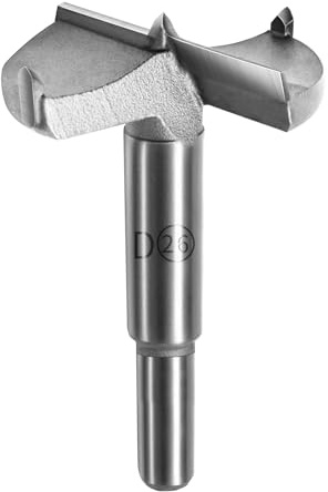 FOCMKEAS 26mm丨1.02 Inch Forstner Drill Bit with Round Shank Double-Flute Tungsten Carbide Wood Hole Saw for Plastic, Hard Wood, Woodworking Hinge Hole Drilling Boring Bits Cutter 2 Pcs