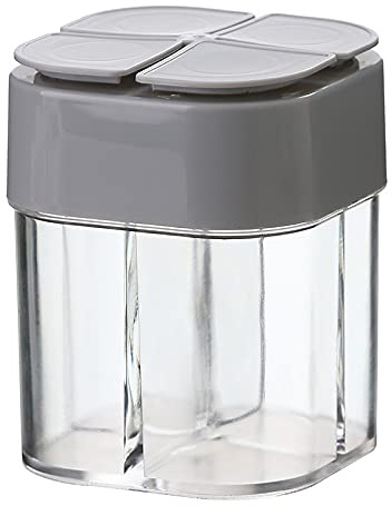 4-in-1 Gewürz Dispenser, Gewürzstreuer Camping, Reisegewürzdose aus Kunststoff, Camping/Picknick/Lunchboxen/Outdoor/Küche (B)
