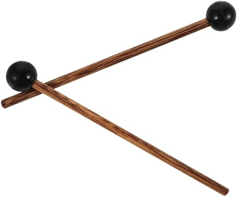 QUMIIRITY 2 Stück Trommelstöcke aus Hartholz für Schlaginstrumente Vielseitige Schlägel für Stahlzungen Drums Xylophone und Tamburine Ergonomisches Design Robuste Konstruktion für Musiker