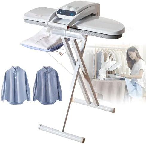 Large Steam Iron Press with Stand, 1800W Automatic Ironing Machine, Professional Steamer, 50Kg Pressure, Fabric Temperature Control for Home Business