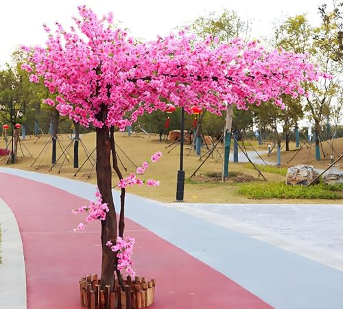 ToayNia Árbol de los Deseos de Flor de durazno, árbol Artificial de Flores de Seda de durazno, árboles de durazno Artificiales Altos para decoración de Interiores y Exteriores. B:8.2 * 8.2ft