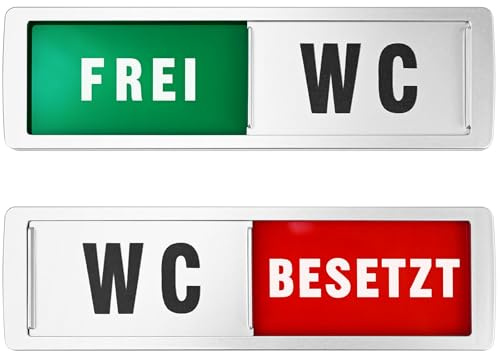 JAXICREY Besetzt Schild Toilette, 17.8 x 5cm WC Schild Toilettenschild Türschild Besetzt Frei Selbstklebend Schilder Schiebeschilder WC Deko für Toilettentür
