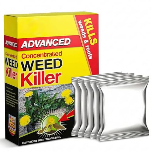 Advanced Concentrated Weedkiller 80ml 6 Sachets with 33% Extra - Super Strength Advanced Glyphosate Weed killer Kills Weeds and Roots Pesticides Brambles Ivy Tree Stumps for Plant & Garden Protection