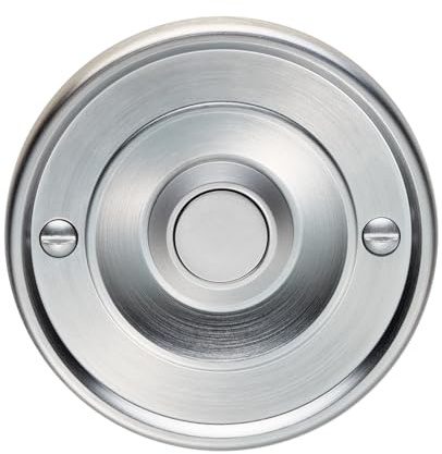Round Bell Push Door Button for Homes, Offices,Commercial Use, Satin Chrome