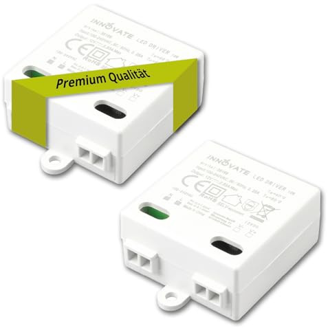 INNOVATE 12V Netzteil LED Trafo 0-10W Mini 2 Stk. I Trafo Abzweigdose | LED Netzteil 12V DC ohne Mindestlast Trafo Türklingel Haustür I Transformator Klingel Spannungswandler 230V auf 12V