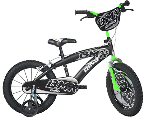 Dino Bikes Bicicletta BMX 16 Nero-Verde - Bici Bambino