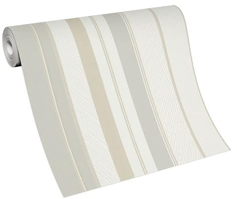 Erismann Tapete | Kollektion Deutschland tapeziert | 10139-31 | Vliestapete | Streifen/Wellen | 0.53 x 10.05 m | Grau | Wohnzimmer | Flur | Büro | Küche | Wohnräume