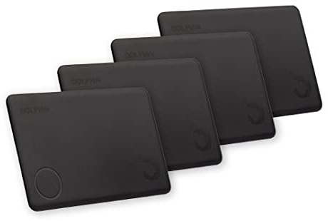 tag8 - DOLPHIN Smart Wallet Tracker Card, Wallet Finder Smart Card, Bluetooth Item Finder, Works with Android & iOS, Comes with Separation Alarm, 60ft - 250ft Finding Range, Pack 4, Black