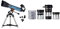 Celestron 22403 Inspire 100AZ Refractor Smartphone Adapter Built-In Refracting Telescope - Blue & 94307 AstroMaster Telescope Accessory Kit, Black