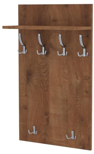 AKKE Garderobenpaneel, Wandgarderobe, PVC Maxi, Antik-eiche, 100cm x 60 cm