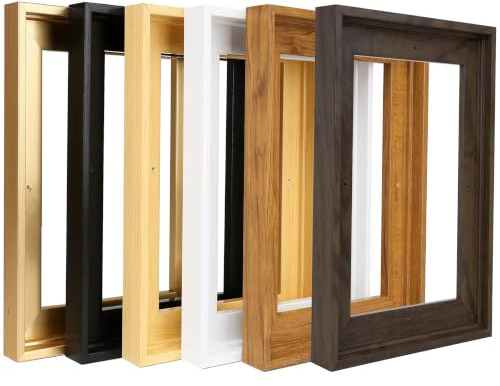 HUACANVAS 9x12 Canvas Floater Frames, Floater Frame for 0.9 Depth Canvas Paintings, Floating Frames for Art Prints Artwork, Floating Frame for Wall Decor (9x12,White)