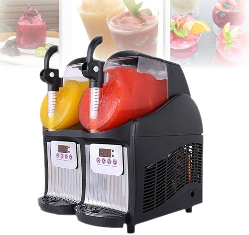 BDJSN Macchina per Bevande Ghiacciate Commerciale da 5 Litri, Produttore di Granite di Ghiaccio a Doppio Cilindro da 300 W, con Display a LED, Macchina per Bevande di Grande capacità Completamente