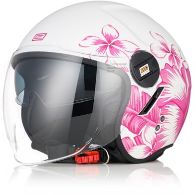 ORIGINE Casque Moto Jet Casque Scooter Ouvert avec Double Visière Homologué ECE 2206