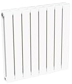 Radiateur blanc mural eau chaude horizontal en acier double lame | 60 x 60 cm 883 Watt chauffage central | 4 raccordements 15x21 (1/2) série NYTIA by NOYON & THIEBAULT