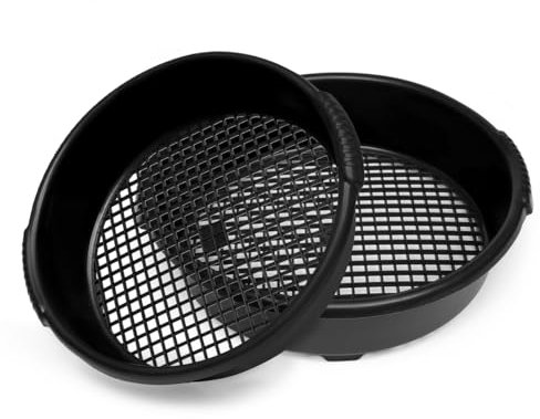 Garden Sieve Soil Sieve Plastic Large Riddle Garden Sieve - Ideal Gardening Tool, Soil Sifter and Compost Filter (Pack of 2 Black)