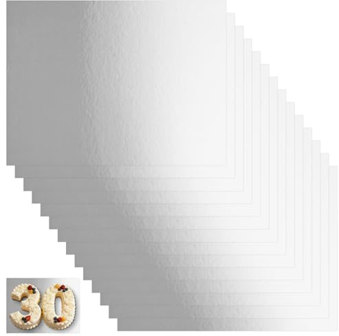 STARVAST 20er-Set Tortenunterlage Rechteckige 40x30 cm | Cake Board | Tortenböden | Karton Silber 2 mm Dicke | Große Tortenplatte | Kuchenplatte Cakeboard für Torten Kuchen Geburtstag