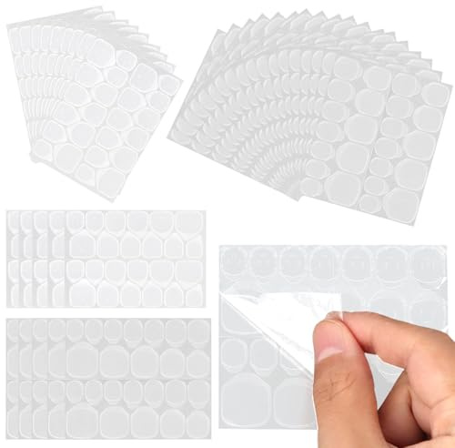 MOTIBACK Adhesivos para uñas, 960 unidades (40 hojas), doble cara, gelatina blanca, incluye tamaños XS/S + M/L y fuerte agarre para uñas postizas, prensa en uñas y manicura