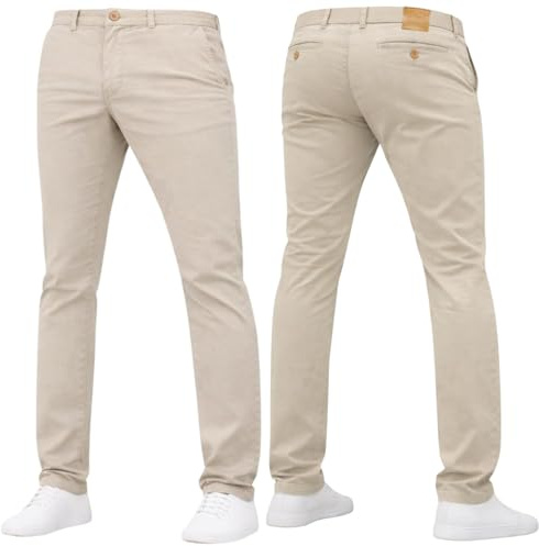 Crosshatch Mens 'Brooks' Stretch Chino Slim Fit Leg Trousers Jeans by JeanBase