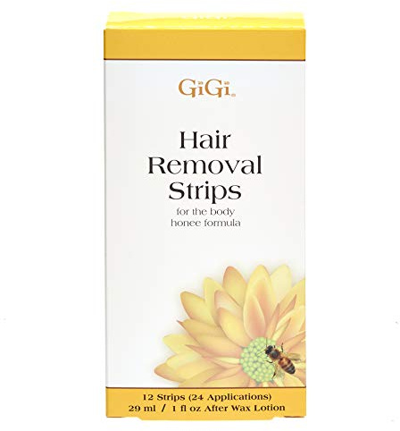 GiGi Hair Removal Wax Strips for Body - Pre-Waxed with GiGi All-Purpose Honee Formula, Waxing Kit For Women, 12 Strips + After Wax Lotion