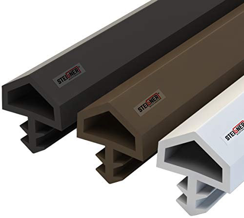 STEIGNER Burlete para Puerta y Ventana STD05 5m 12mm Marrón Junta de goma Perfil de estanqueidad para ventanas y puertas de PVC, Madera, Aluminio