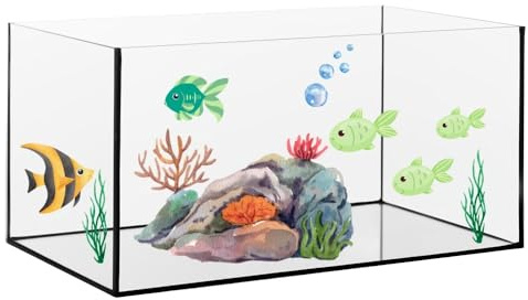 GarPet Aquarium aus Glas - Glasbecken für Süß- und Seewasser - hochwertiges Glas-Aquarium - Premium Fisch-Aquarium - Fisch-Becken 50 x 30 x 30 cm
