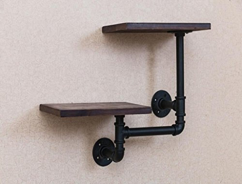 GJbgj Wandhalterung Regal Retro Regal Plumbing Rack Küche Halterung Iron Pipe Plank LOFT Wanddekoration 68 * 42 * 20cm Wandregale