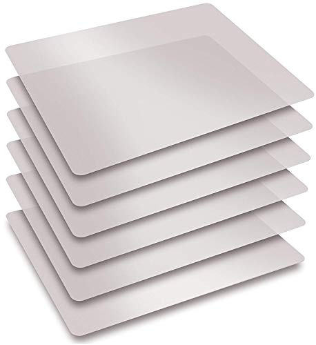 Better Kitchen Products 15 x 12 Extra Thick Flexible Frosted Clear Plastic Cutting Mats, Set of 6