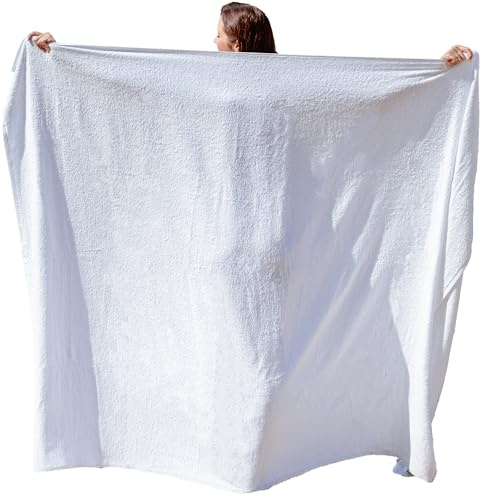Kapart Strandtuch XXL Weiß, 100% Baumwolle, 155x220 cm I XXL Strandhandtuch I Badetuch in Übergröße I Duschhandtuch, Badehandtuch & Saunatuch