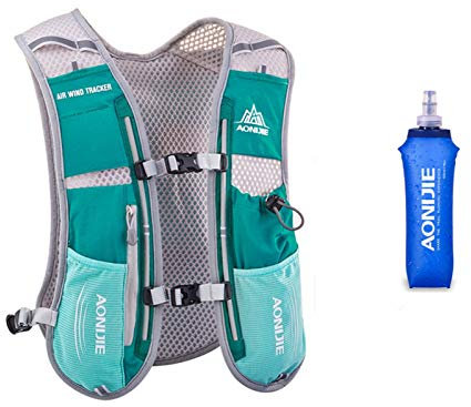 Win.Deeper 5L Ultraleicht Trinkrucksack Trail Rucksack Trinkweste, Hydration Pack Fahrradrucksack für Laufen, Camping, Wandern, Marathoner (Hellblau)