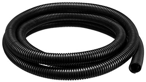 YXQ 10mm Split Wire Loom Corrugated Tubing PE Plastic 10M Length Bellows Pipe Hose Preservative Flexible Tube Black Protector for Electric Conduit Liquid Cable Cover Sleeve