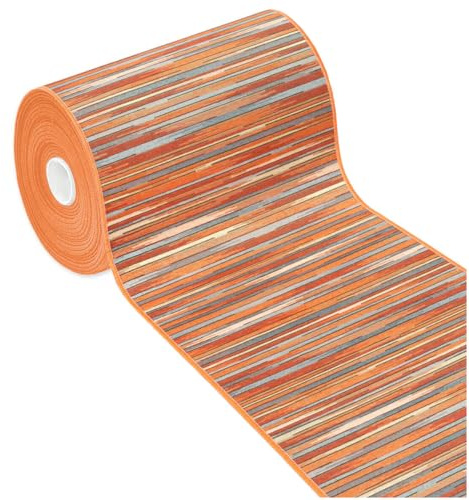 Tapis De Cuisine, Antidérapant, Bordé, Moderne, Salle De Bain, Style Bambou, 52x80cm Orange