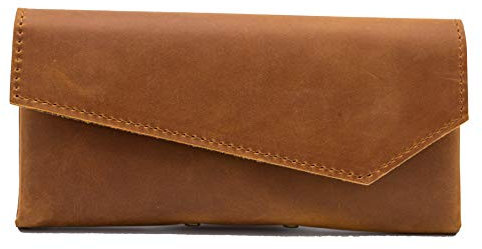 skaard Brillenetui Damen & Herren, Echtes Leder, Braun, Brillenetui Sonnenbrille