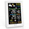 Konsen Wetterstation funk mit Außensensor Multifunktionale Funkwetterstation DCF Funkuhr Digital Thermometer Hygrometer mit Wettervorhersage, Weiß