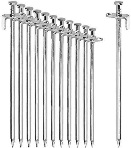 com-four® 12x Zelt-Heringe aus Stahl - Lange und robuste Erdnägel für Camping und Outdoor - ideal für normalen und harten Boden - 30cm