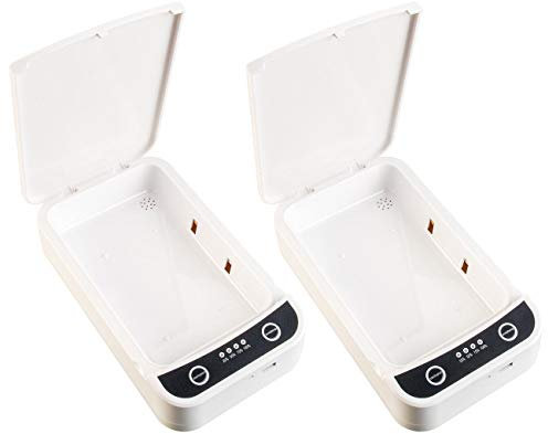 Somikon UV Licht: 2er-Set UV-Desinfektions-Boxen für Smartphone, Brille, Schlüssel usw. (Handy Desinfektion, UVC-Lampe, Armbanduhren)
