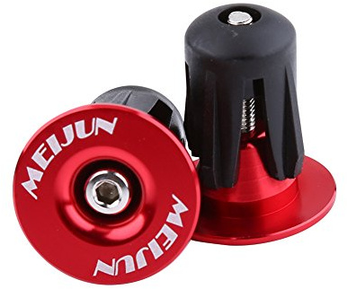 2PCS Manubrio della bicicletta Ends Parti della bici Lega di alluminio MTB Manubrio della bici Manopole Tappi Tappi per accessori per biciclette(Rosso)