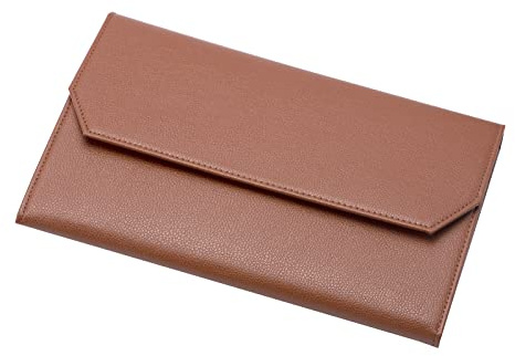 erofa 12 Braun Füllfederhalter Etui PU Leder Organizer Tasche Portfolio, Wasserdichter Canvas Stifthalter mit Trennschlitz