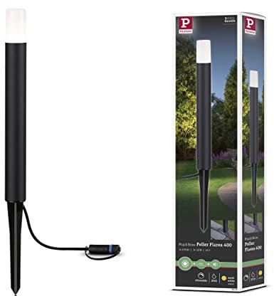 Paulmann 94536 luminaire d'extérieur LED Plug & Shine borne lumineuse Flarea IP65 400 mm blanc chaud 1x3,6 W gradable Noir métal 3000 K